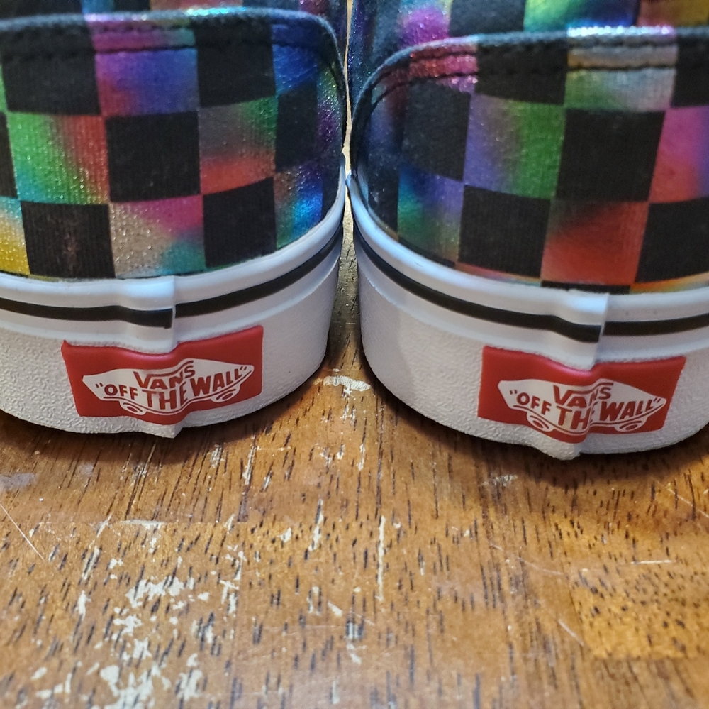 Vans iridescent check slip on 500714